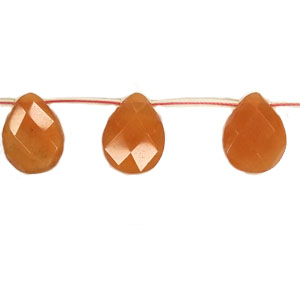 RED AVENTURINE FACETED PEAR SD 15X20MM